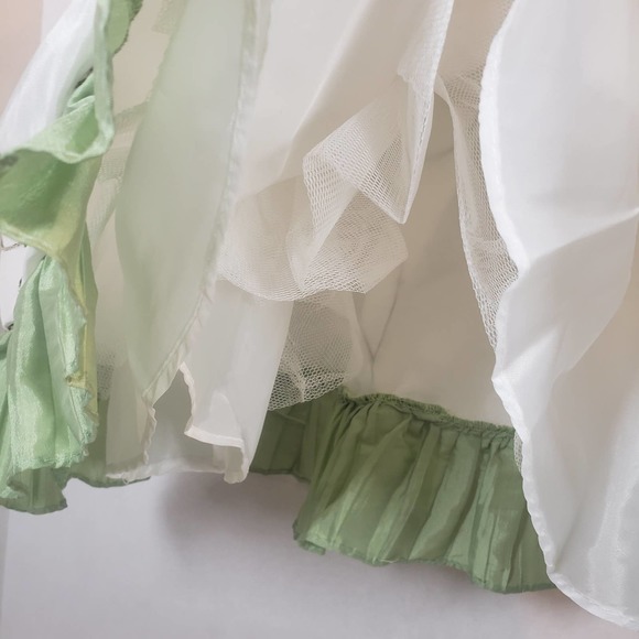 Tip Top Dress 12 Month Ruffle Bow Ivory Sage USA Fancy Baby Party - Picture 7 of 12